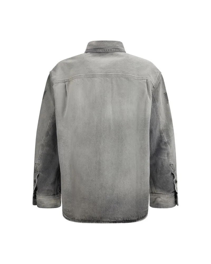 OFF-WHITE Men's Gray Denim Shirt Gray