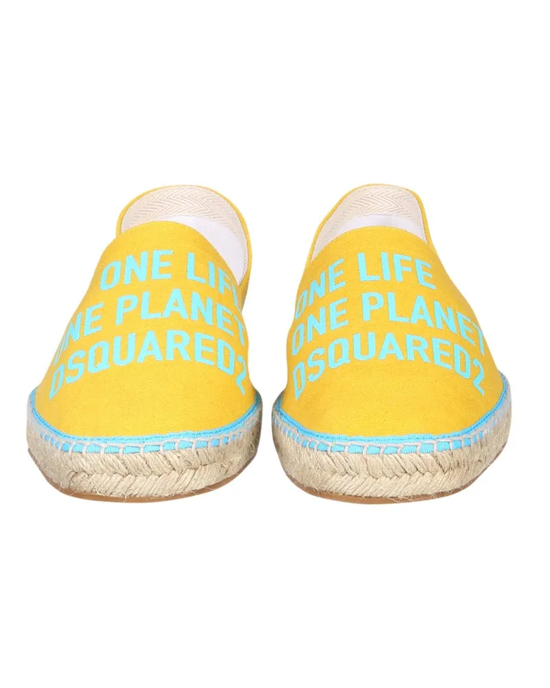Dsquared2 Organic Canvas Espadrille Flat — Yellow Yellow