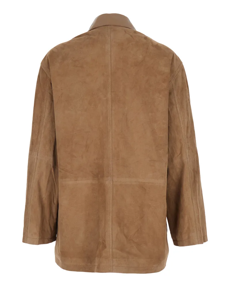 Arma Women's Jacket Kaylee Brown Suede Lamb Coat 