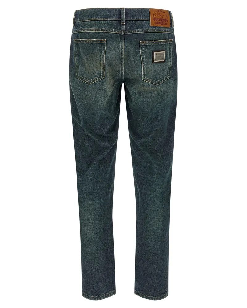 Dolce & Gabbana Stone-Washed Denim Jeans — Blue Blue