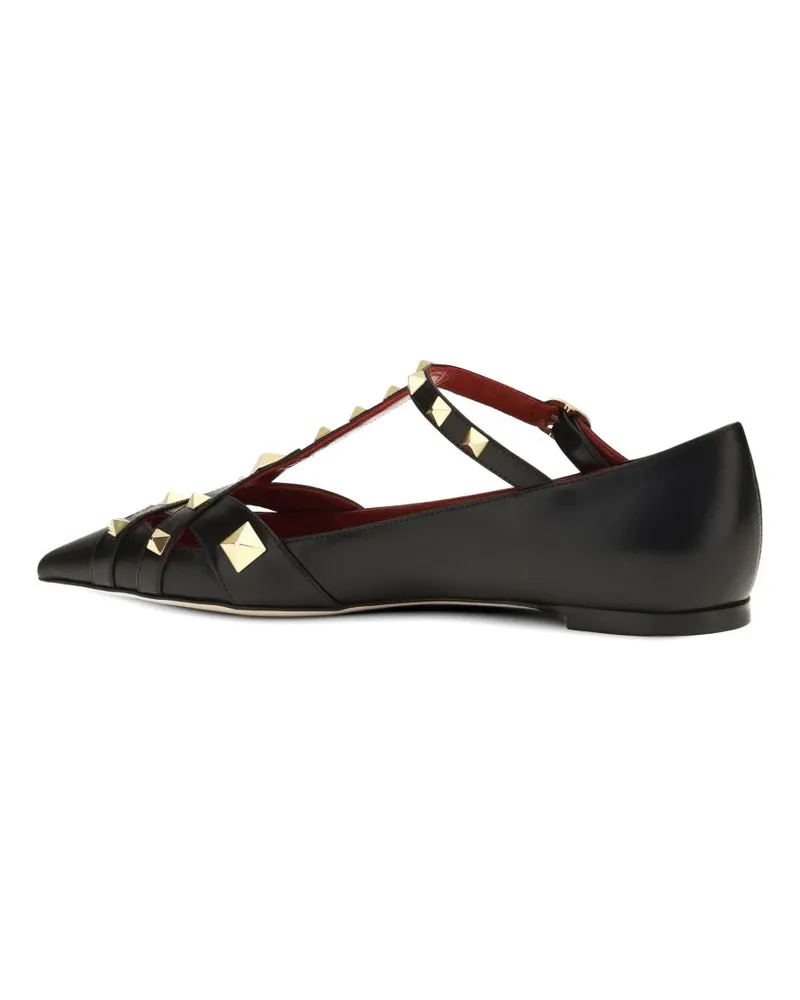 Valentino Garavani Rockstud Cage Ballet Flat — Black Black