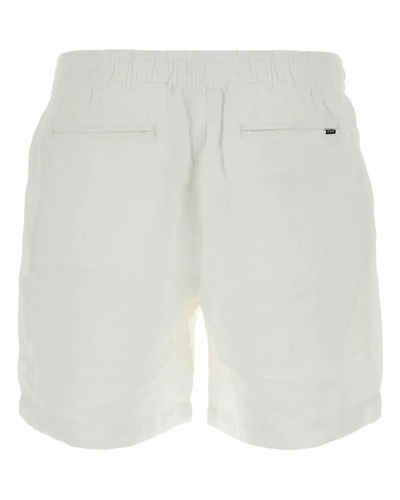 Ralph Lauren Men's White Linen Bermuda Shorts Ceramicwhite Exterior White