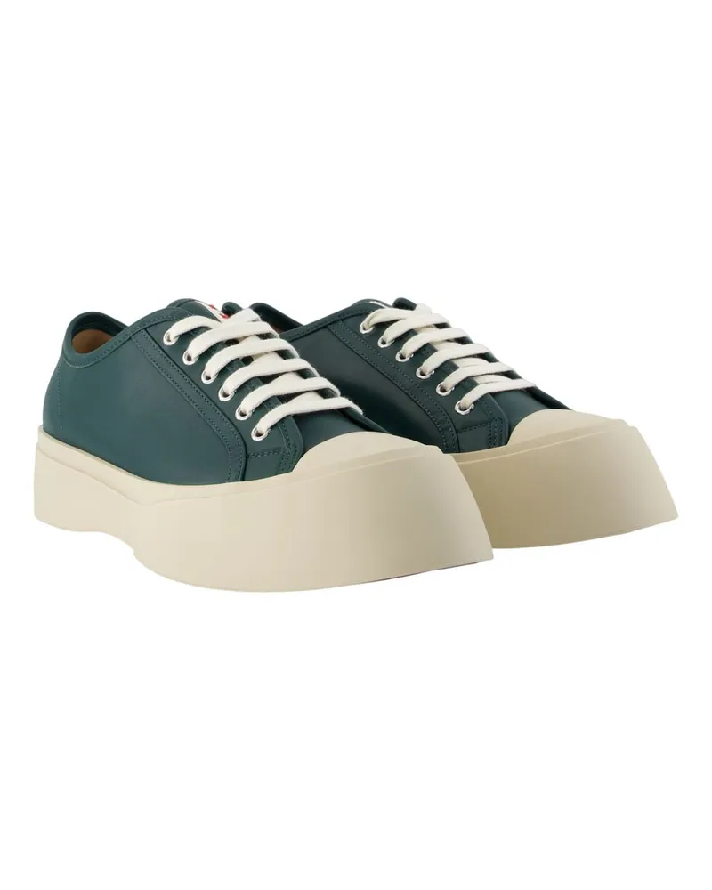 Marni Men's Sneakers -  Leather Green Calfskin Shoes Green
