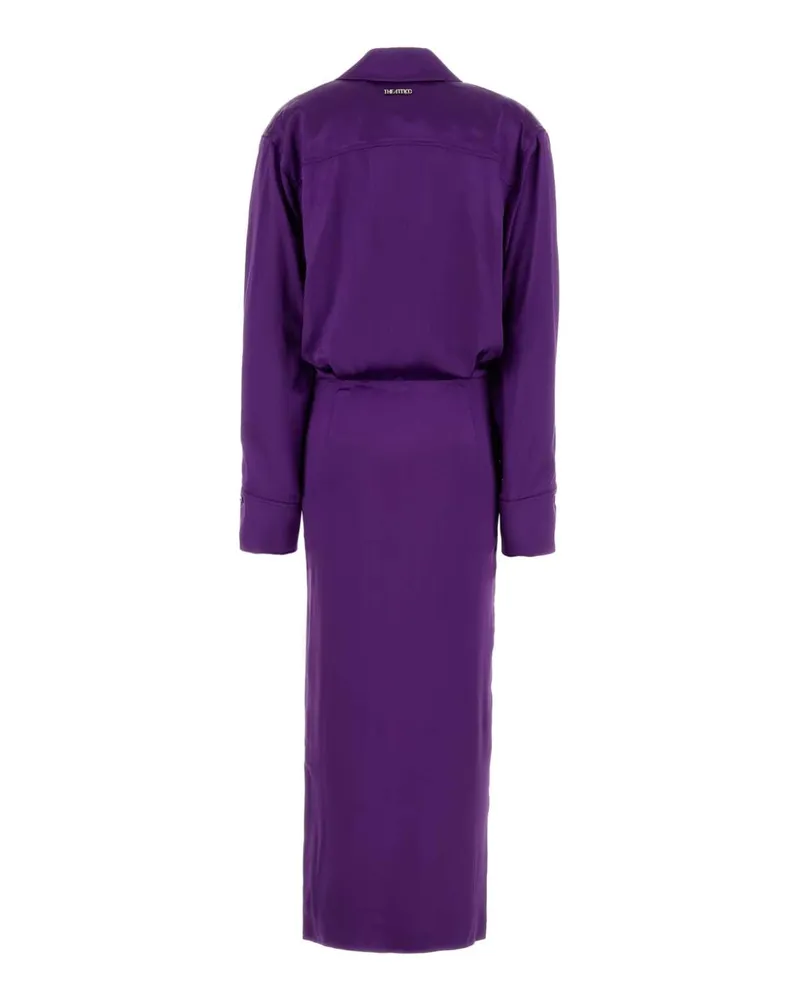 ATTICO Women's Purple Satin Shirt Dress Darkviolet Cv Vi Abiti Purple