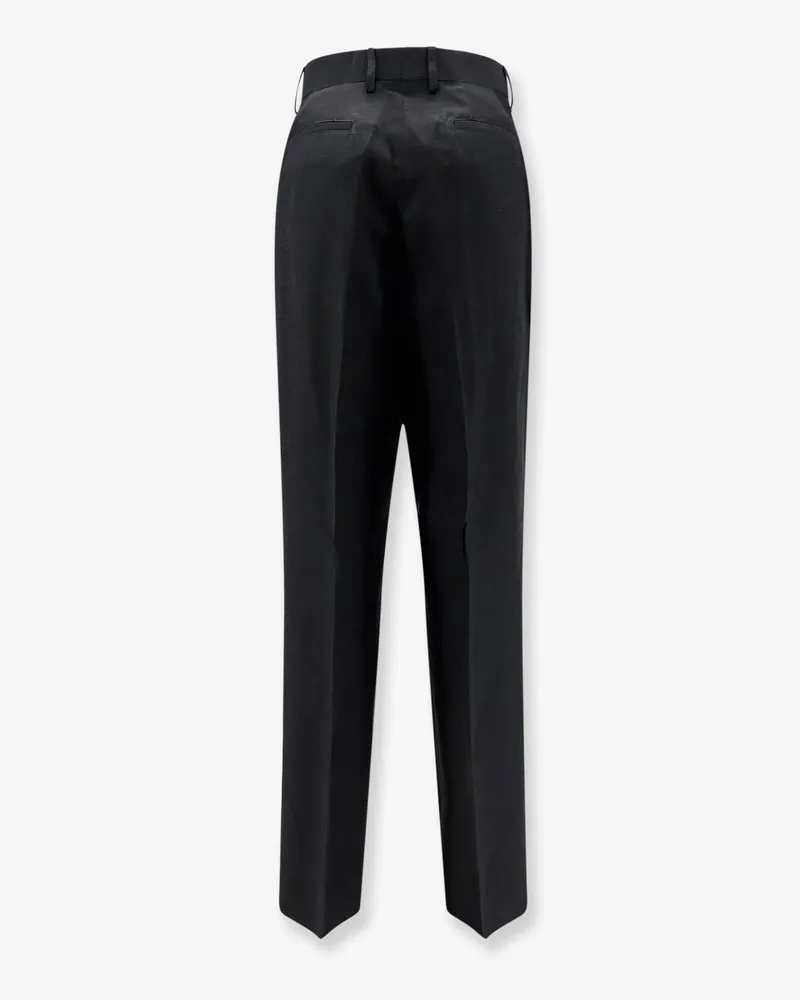 Laneus Men's Trousers Viscose-Linen Black Black