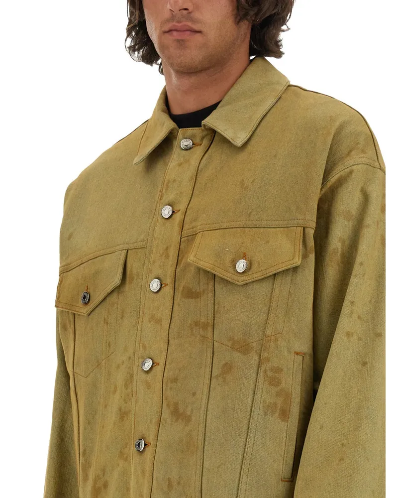 MSGM Tea-Dyed Cotton Jacket — Blue Blue