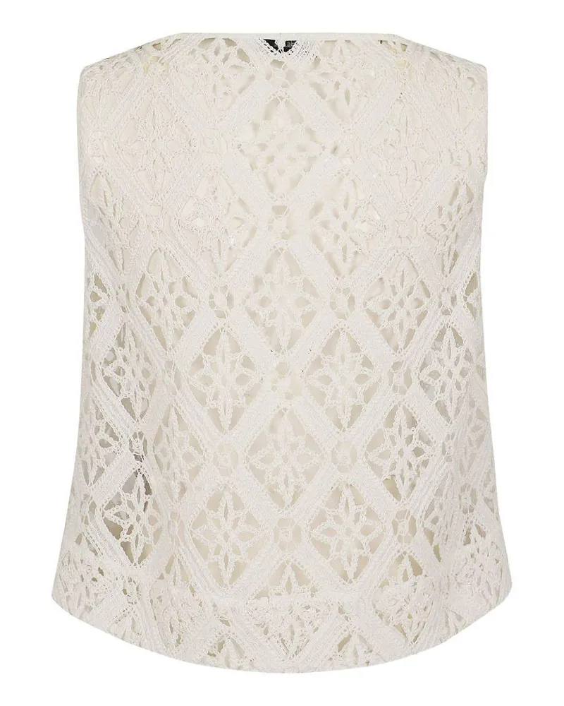 Herno Women's Top Crochet White Cotton Tops White