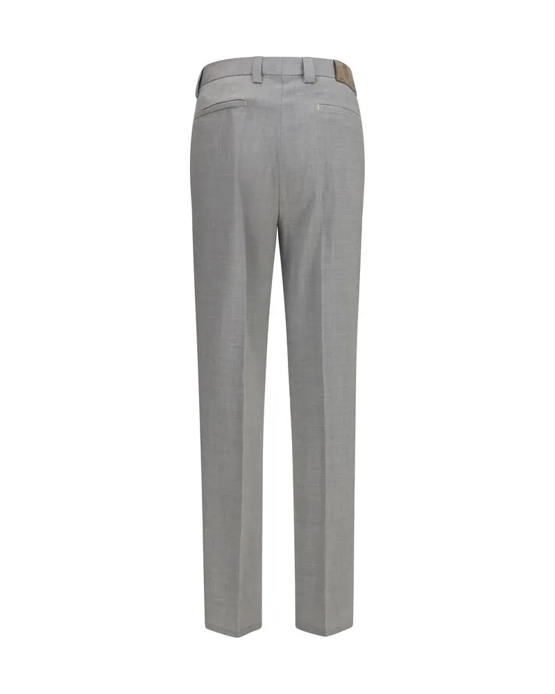 Brunello Cucinelli Merino Wool Trousers — Gray Gray