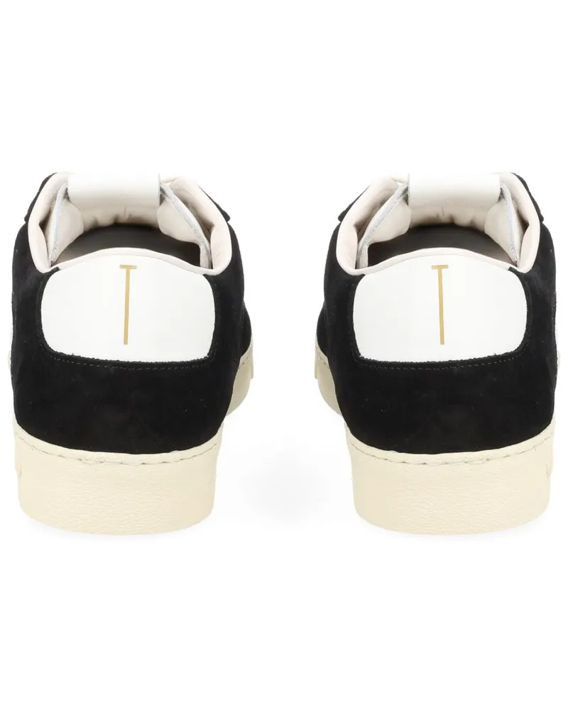 Tom Ford Logo Black Leather Sneaker — Black Black