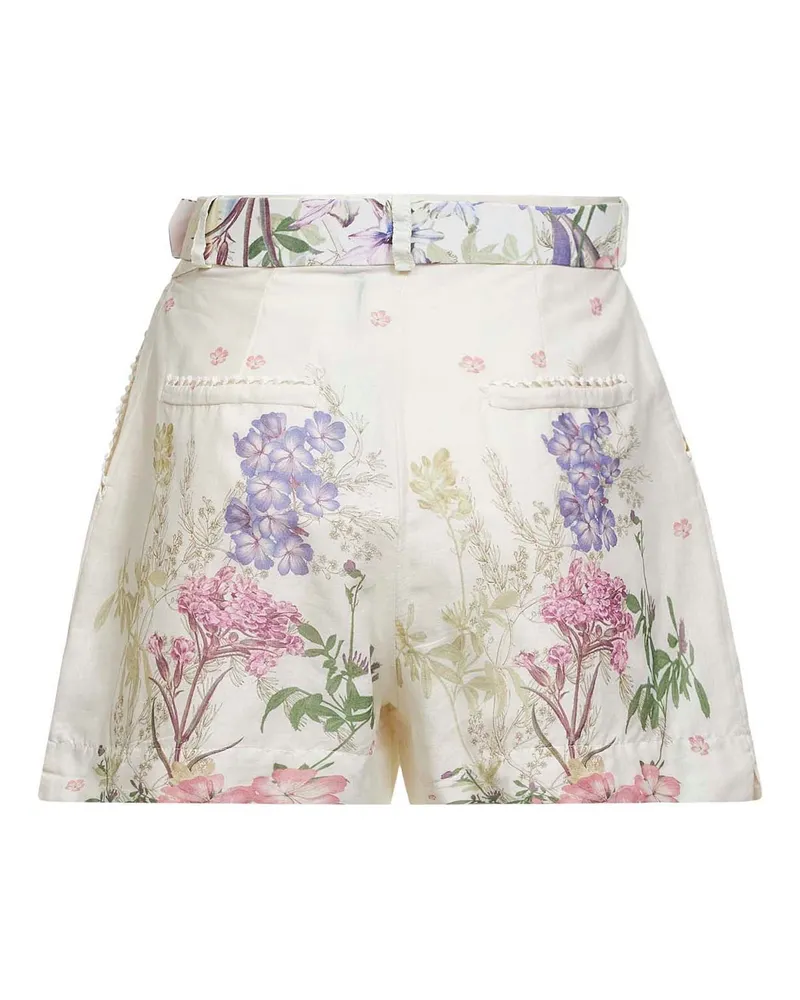 Charo Ruiz Women's Shorts Pansy Belted Ivory Cotton Ivory
