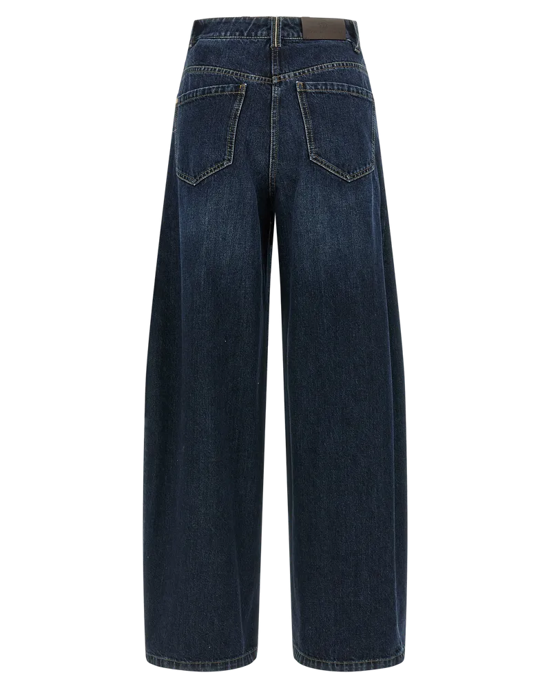 Brunello Cucinelli Wide-Leg Cotton Denim Jeans — Blue Blue