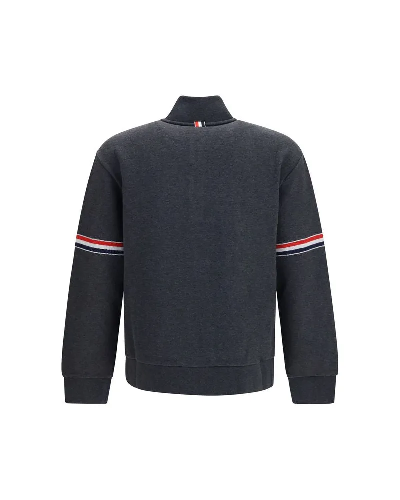Thom Browne Loopback Cotton Piqué Sweatshirt — Gray 