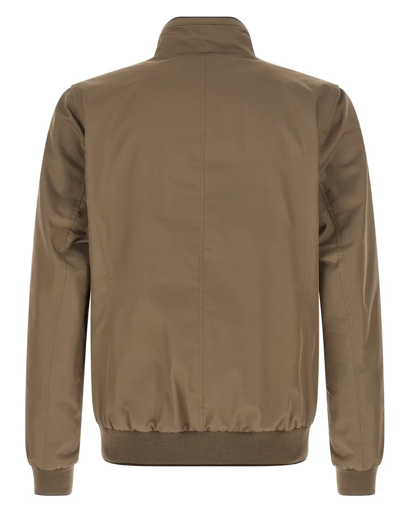 MOORER Water-Repellent Bomber Jacket — Taupe Taupe