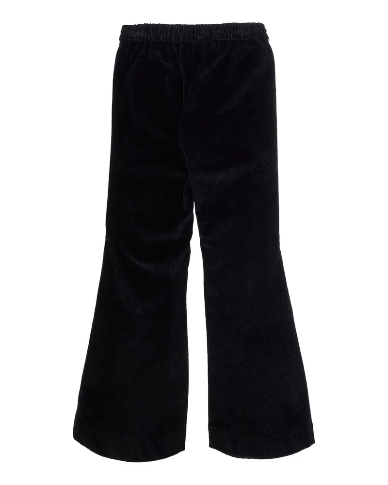 Monnalisa Girls' Straight-Leg Pants With Satin Details Black Cotton Trousers Black
