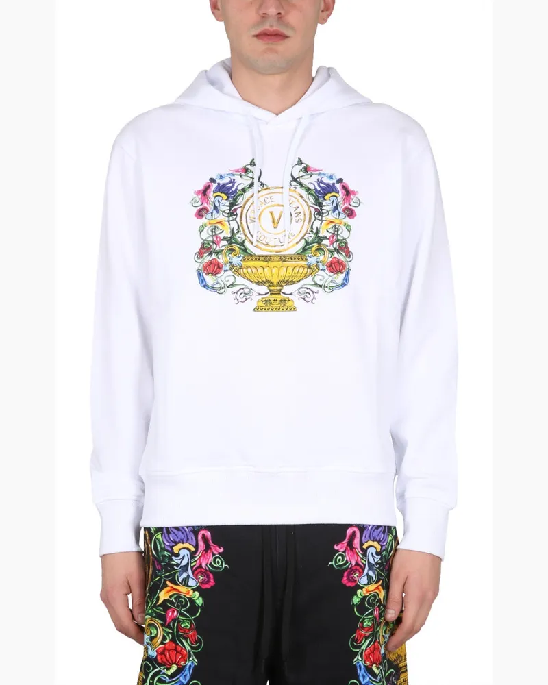 Versace Jeans Logo Print Sweatshirt — White White