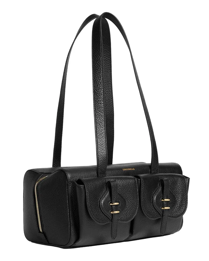 Coccinelle Women's Shoulder Bag Mavery Pocket Black Leather Black