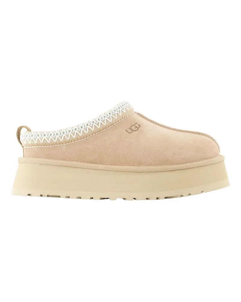 UGG Women's Tazz Ii Sandals -  Leather Beige Calfskin Shoes Flat-Shoes Beige
