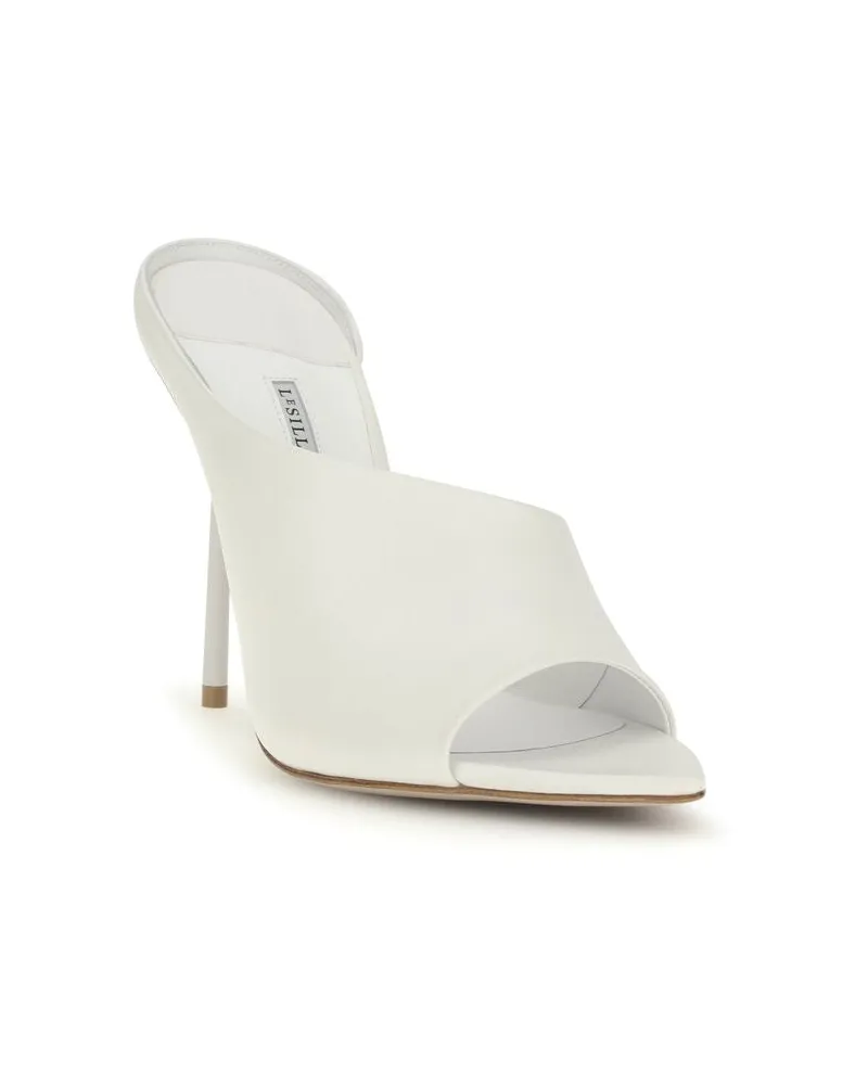 Le Silla Women's White Calf Leather Bos Taurus Stiletto Heel Sandals White