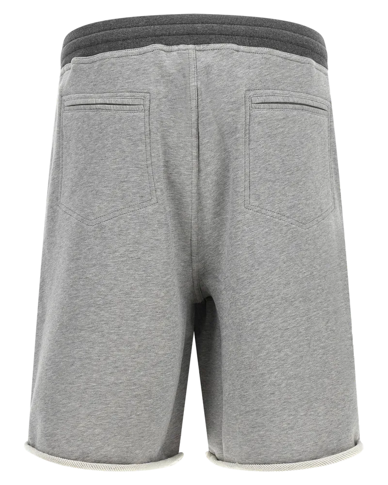 Brunello Cucinelli Cotton French Terry Bermuda Shorts — Gray Gray