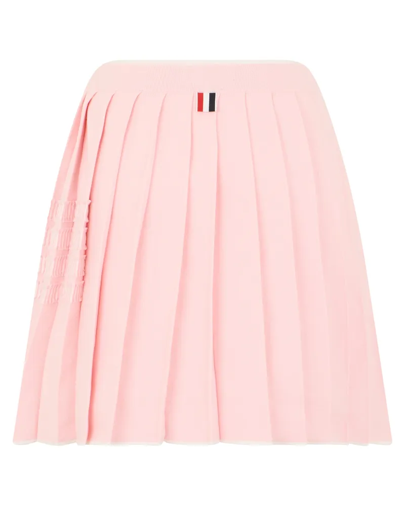 Thom Browne Women's Mini Skirt Pink Cotton Pleated Pink