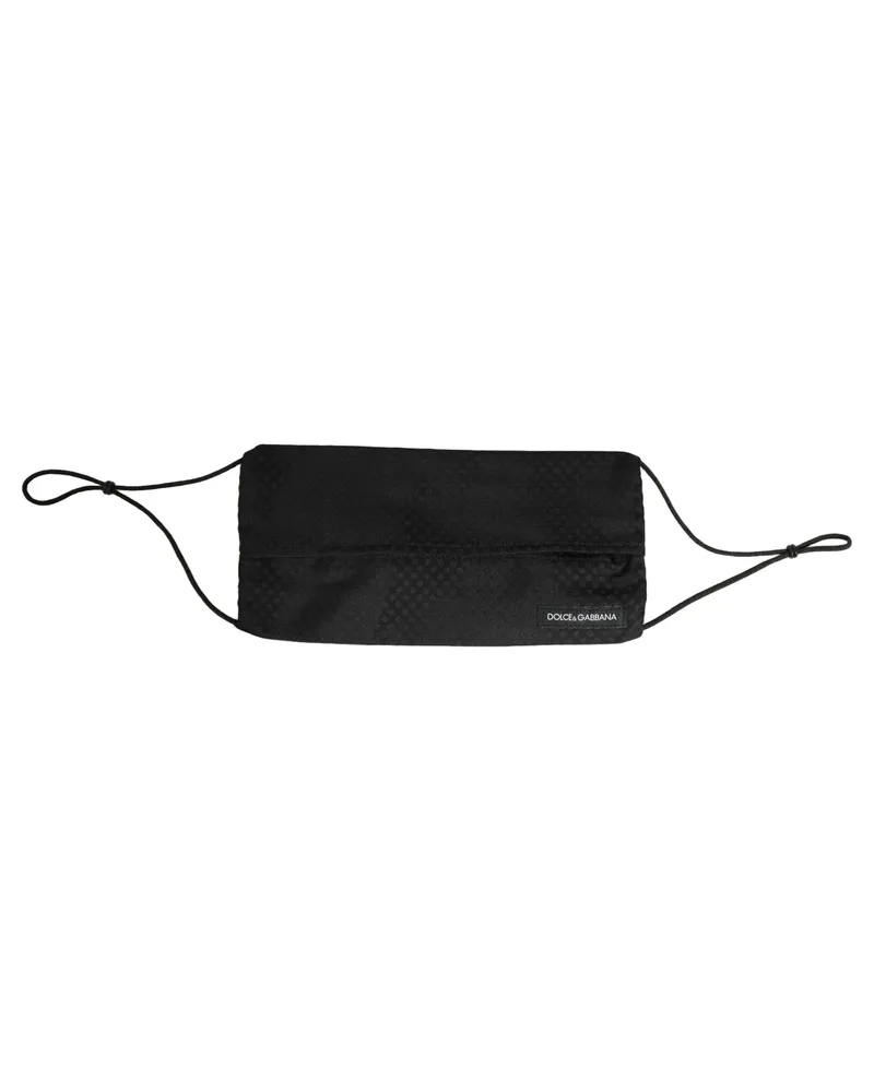 Dolce & Gabbana Pleated Silk-Polyester Face Mask — Black Black