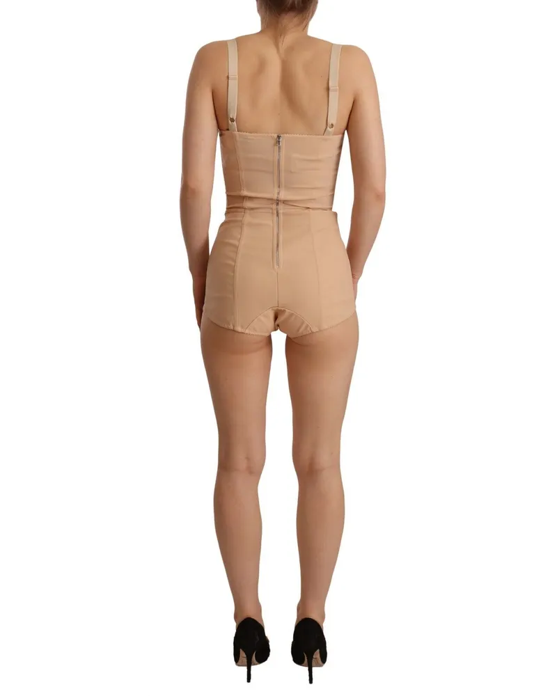Dolce & Gabbana Floral Lace Bodysuit — Beige Beige