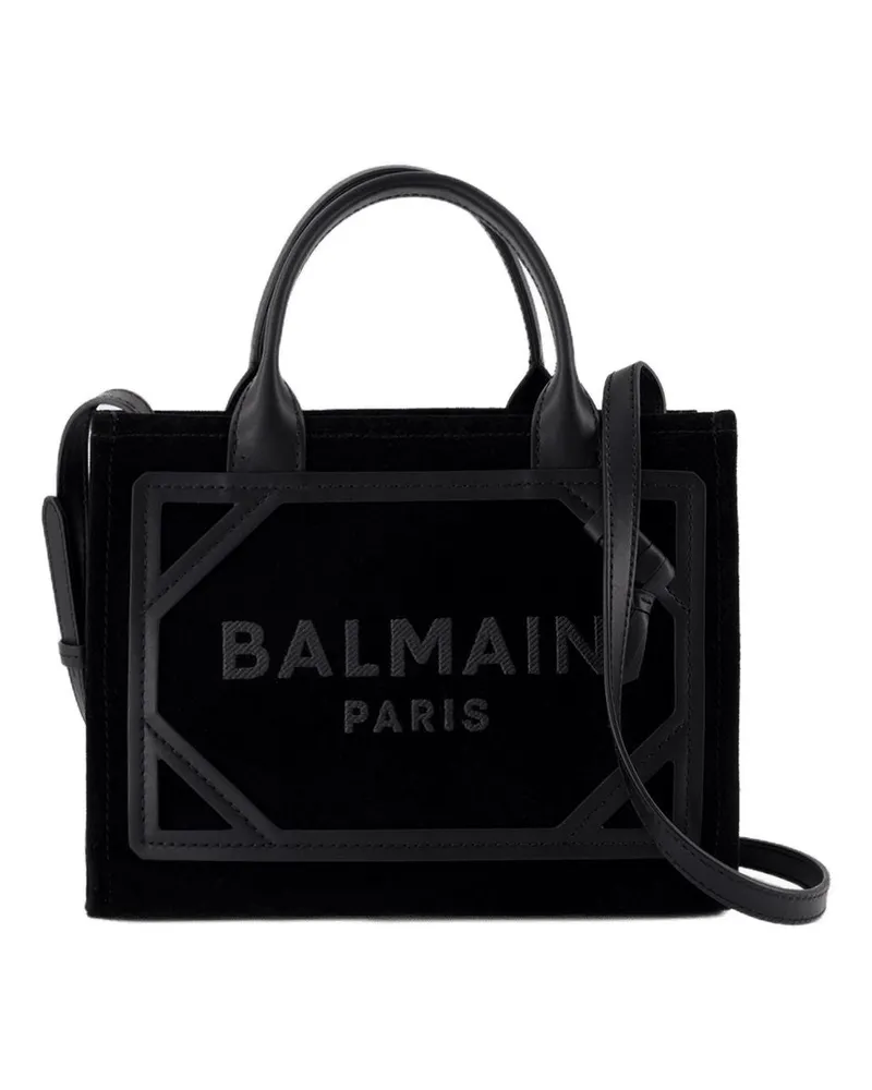 Balmain Women's B-Army Small Shopper Bag -  Leather Black Calfskin Totes-Shopping-Bags Black