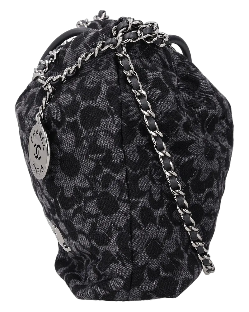 Chanel 22 Mini Denim Shoulder Bag — Black Black