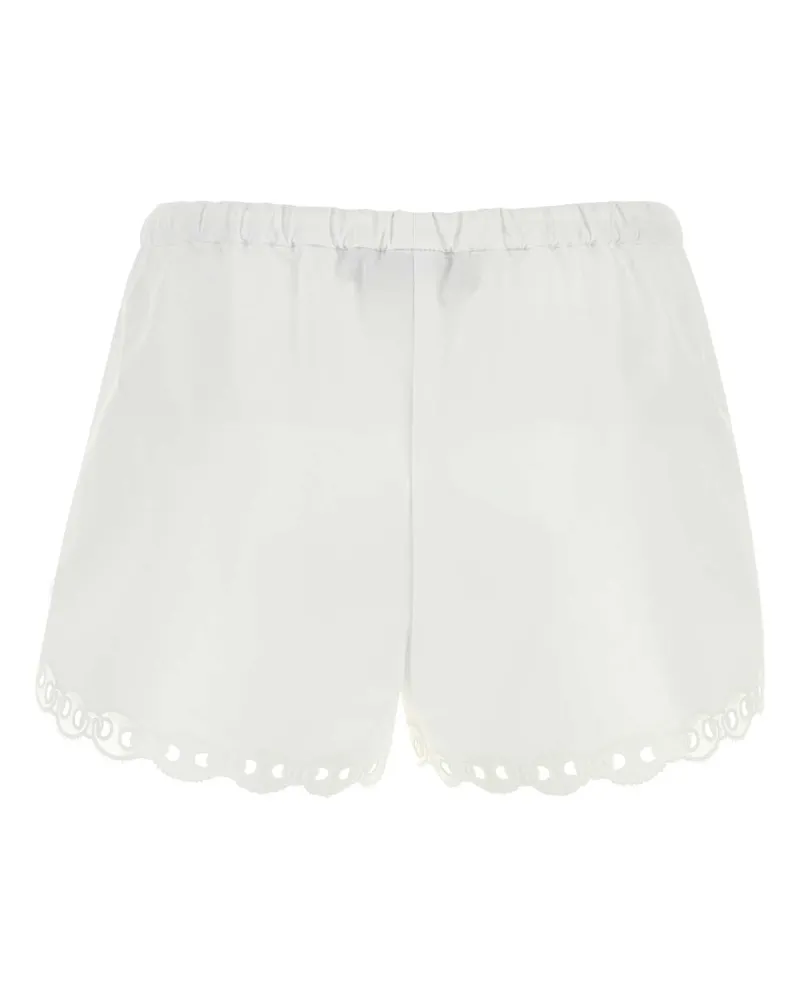 Gucci Women's White Poplin Shorts Exterior: Cotton White