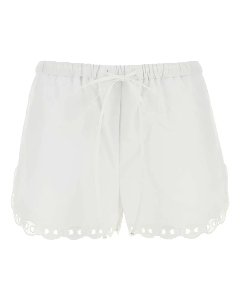 Gucci Scalloped Poplin Shorts — White White