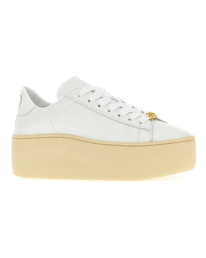 Valentino Garavani Leather Platform Sneaker — White White