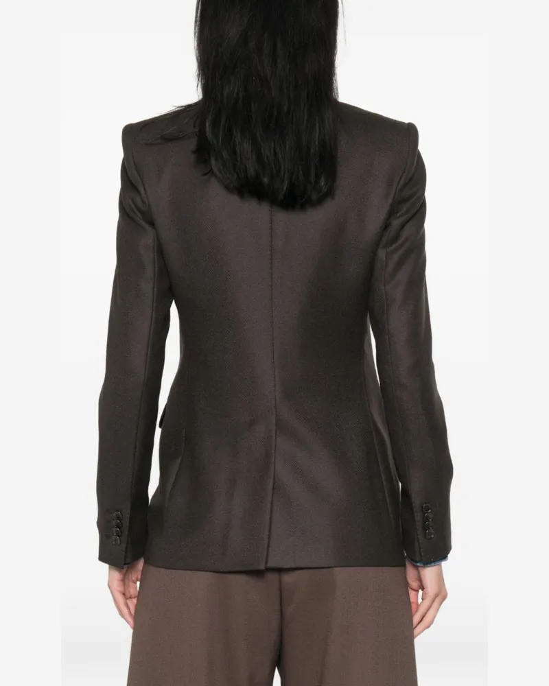 Tagliatore Double-Breasted Wool Blazer — Brown Brown