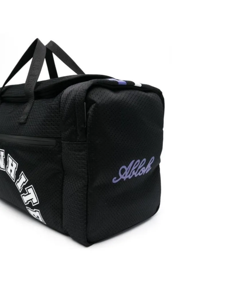 OFF-WHITE Men's Outdoor Weekender Baseball Logo Duffle Bag Black Black