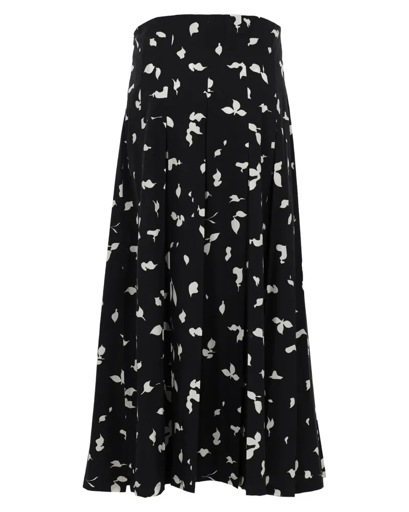 ALYSI Printed Cotton Skirt — Black Black