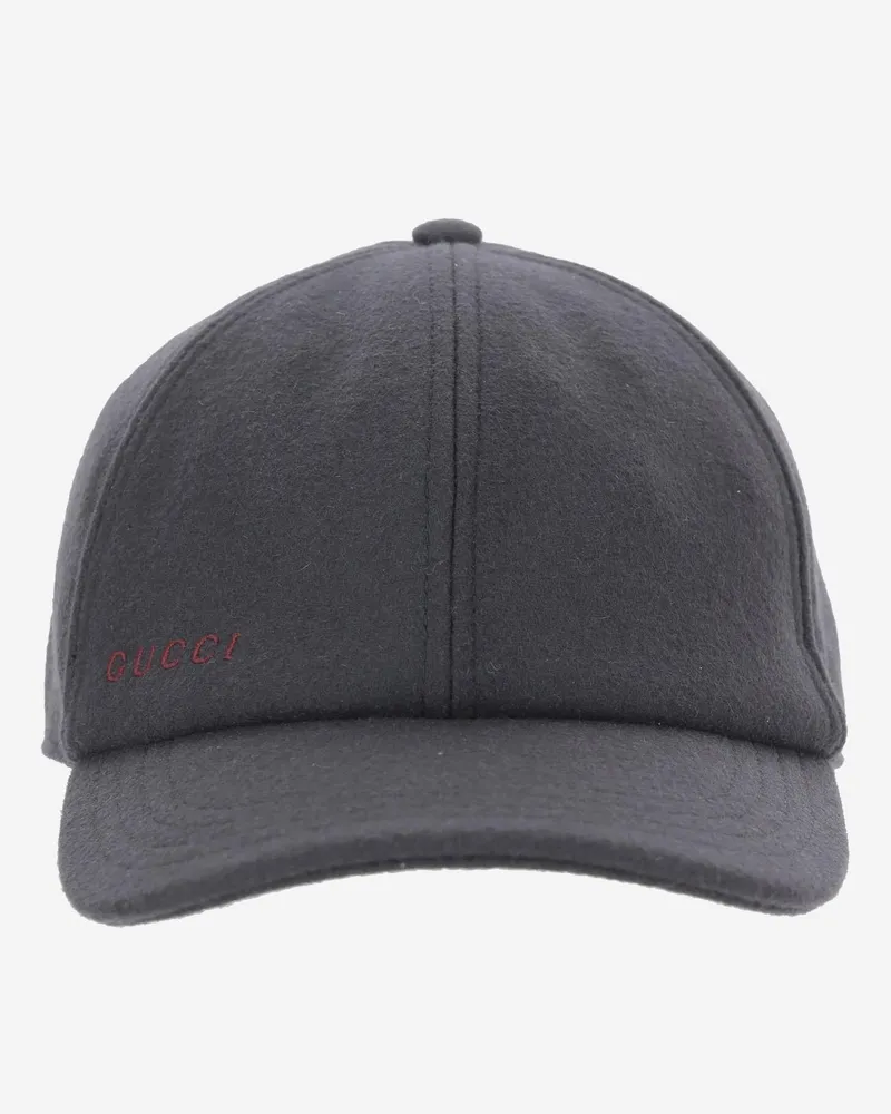 Gucci Men's Navy Wool Baseball Cap Hat Navy