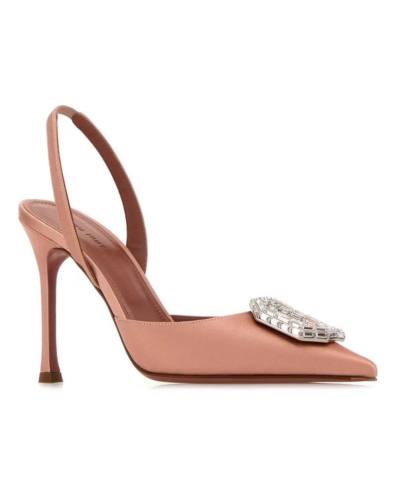 Amina Muaddi Women's Pink Satin Camelia Pumps Powder90mmsrheel Scarpe Con Tacco Pink