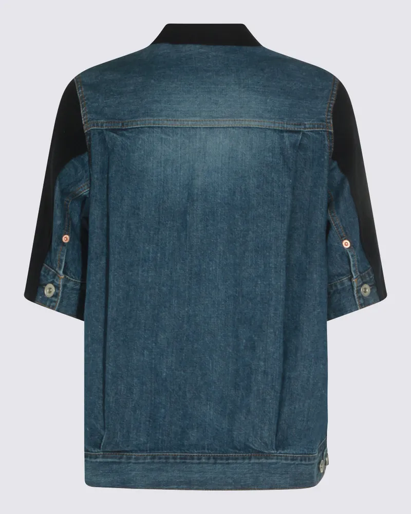Sacai Women's Sweaters Navy Blue _co Pl Plu Navy