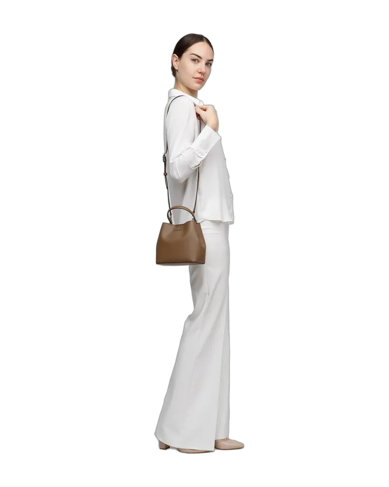 Michael Kors Women's Crossbody Bag Driftwood 88.coated Canvas Polyester Crossbody-bags Brown
