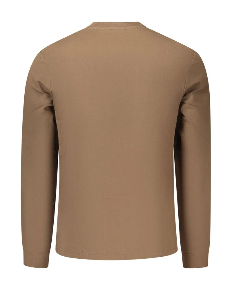 Napapijri Logo Embossed Cotton Sweatshirt — Brown Brown