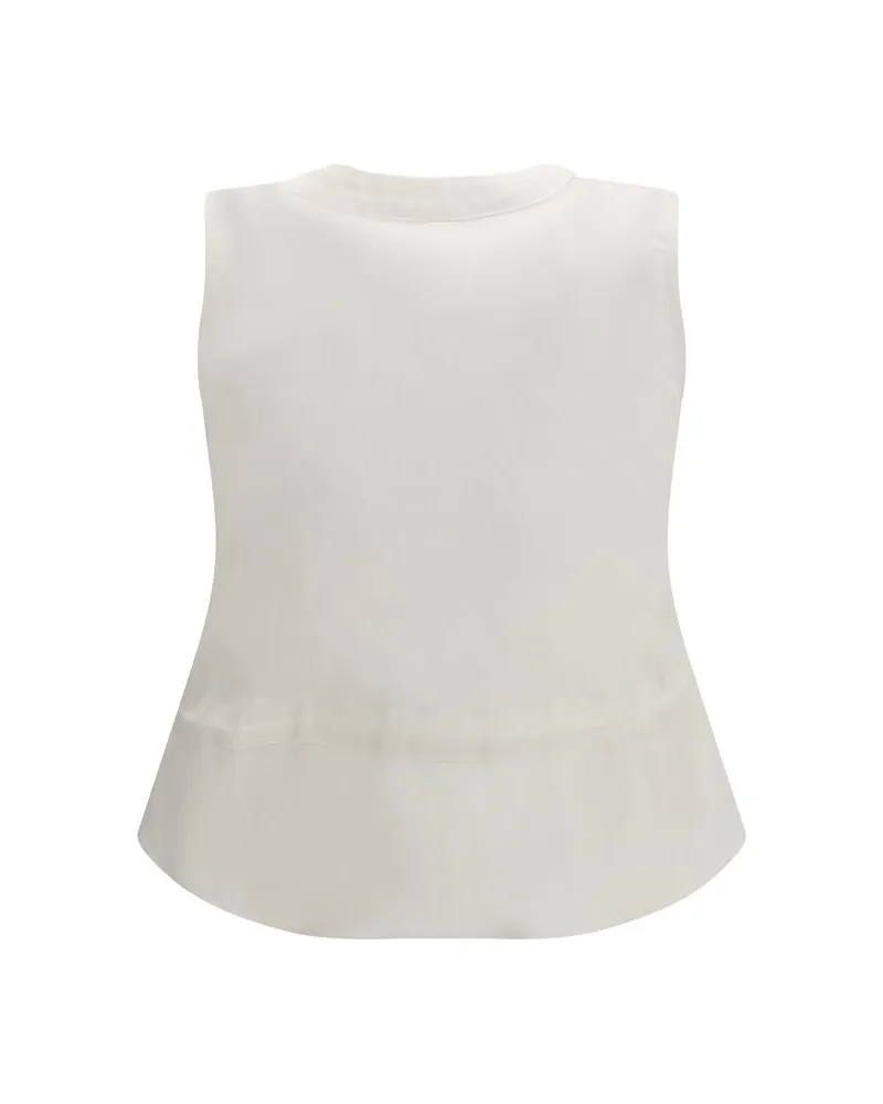 Sacai Women's White Cotton Waistcoat Clothing White