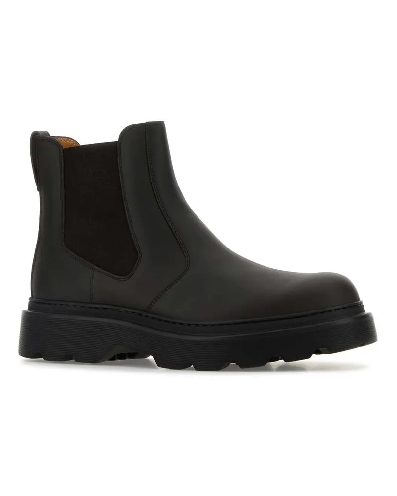 TOD'S Men's Dark Brown Leather Ankle Boots Palissandro Stivali Brown