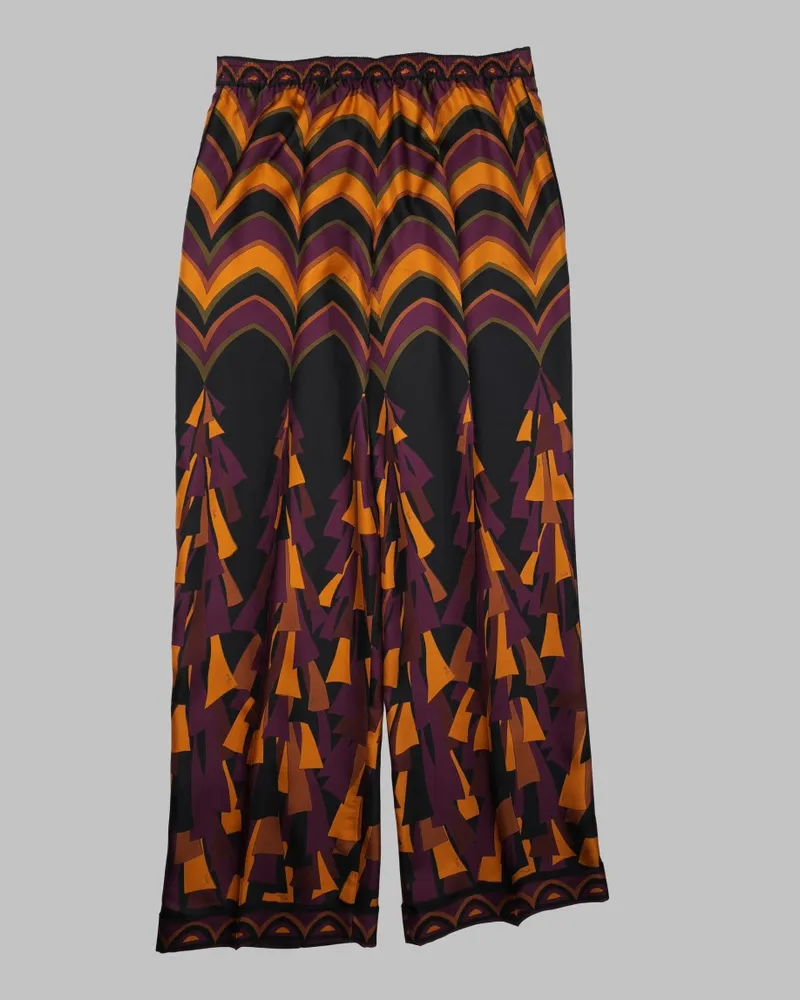 Emilio Pucci Silk Baiadera Print Trousers — Multicolor Multicolor