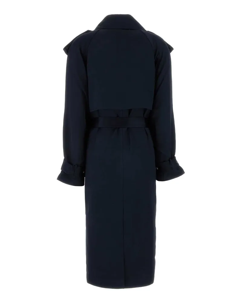 Anine Bing Women Midnight Blue Satin Rickie Trench Coat Navy Exterior: Viscose Navy