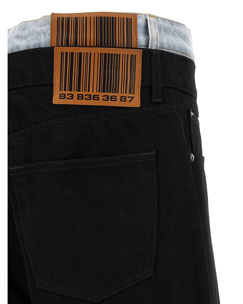 VTMNTS Contrast Double Waist Jeans — Black Black