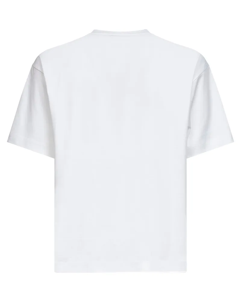Giorgio Armani Logo-Embroidered Cotton T-Shirt — White White