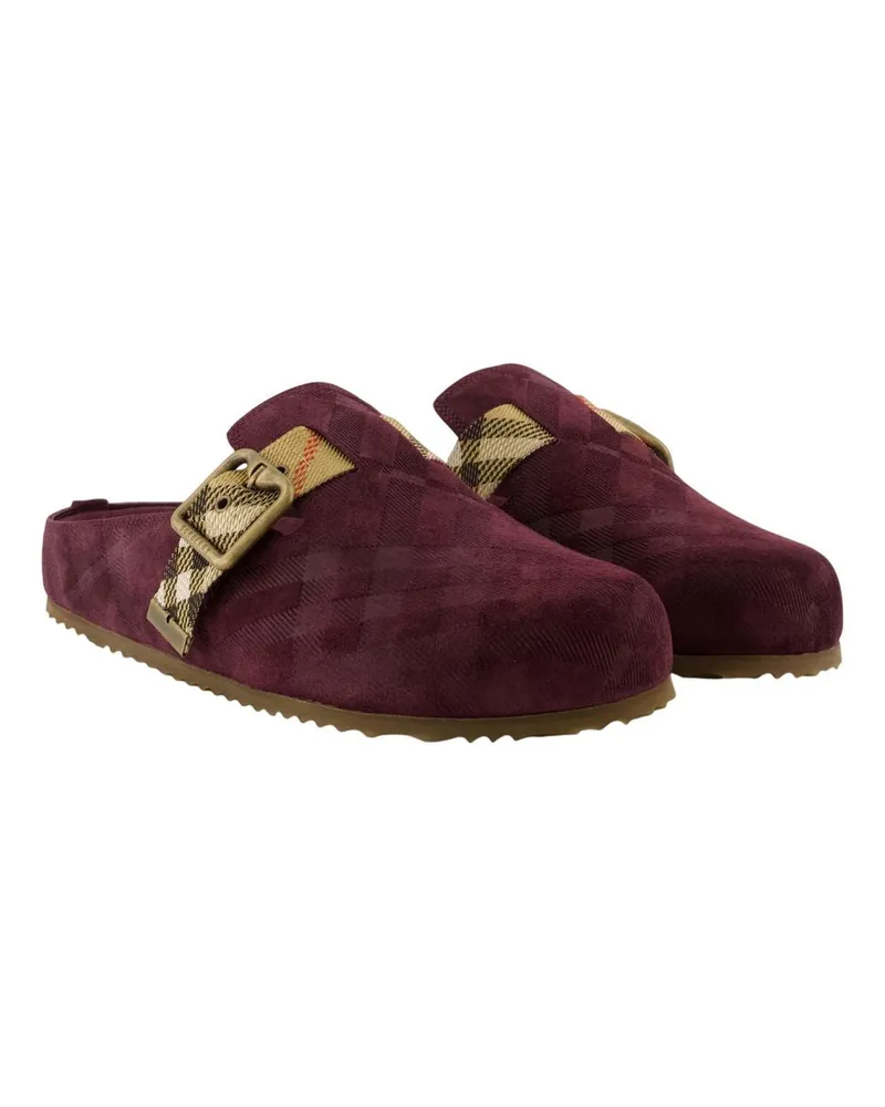 Burberry Women's Lf Urchin L Mules -  Leather Burgundy Calfskin Shoes Flat-Shoes Burgundy