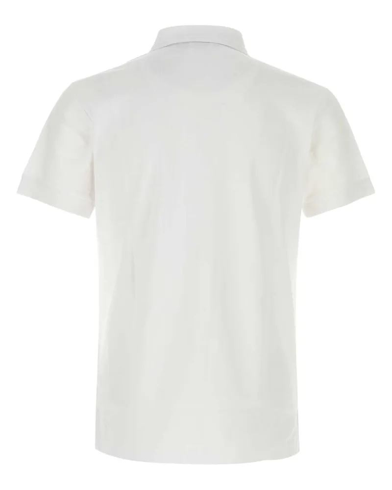 Burberry Men's White Piquet Polo Shirt A1464 Exterior: Cotton White
