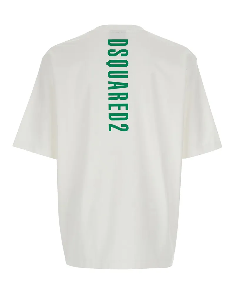 Dsquared2 Logo-Lettering Cotton T-Shirt — White White