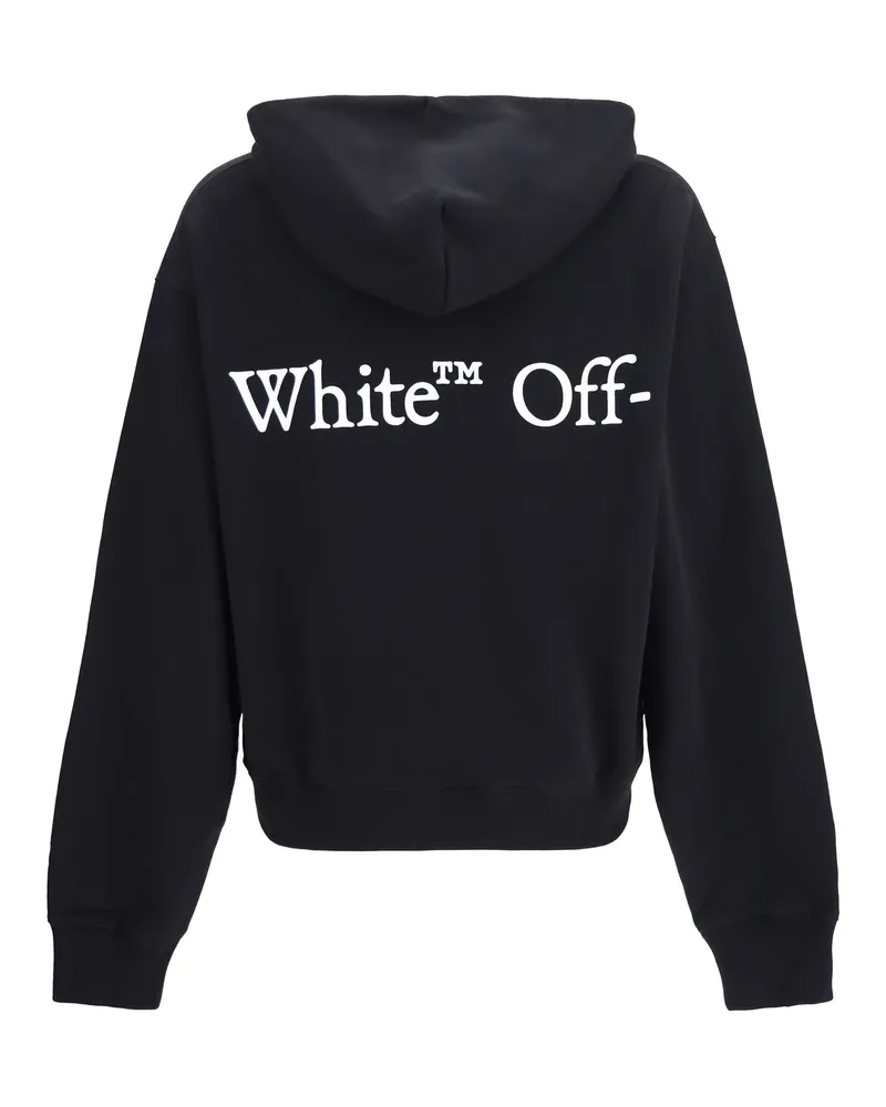 OFF-WHITE Men's Bookish Scarf Hoodie Black Cotton Sweatshirts Sweater Black