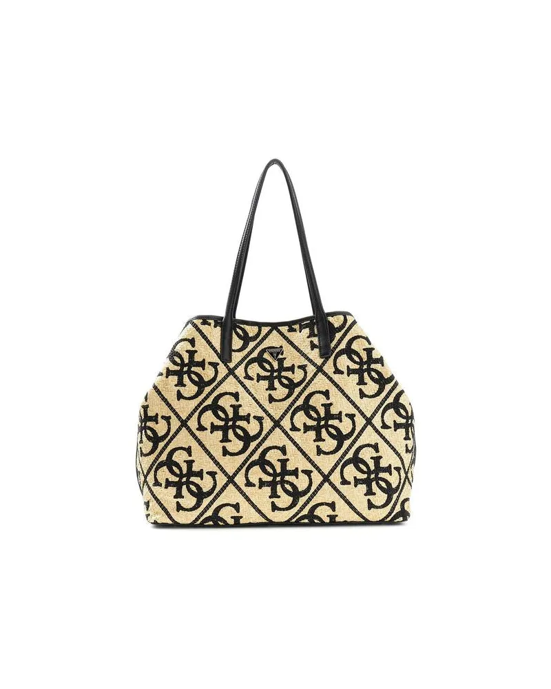 Guess Women's Tote Natural-Black Polypropylene Tote-bags Multicolor